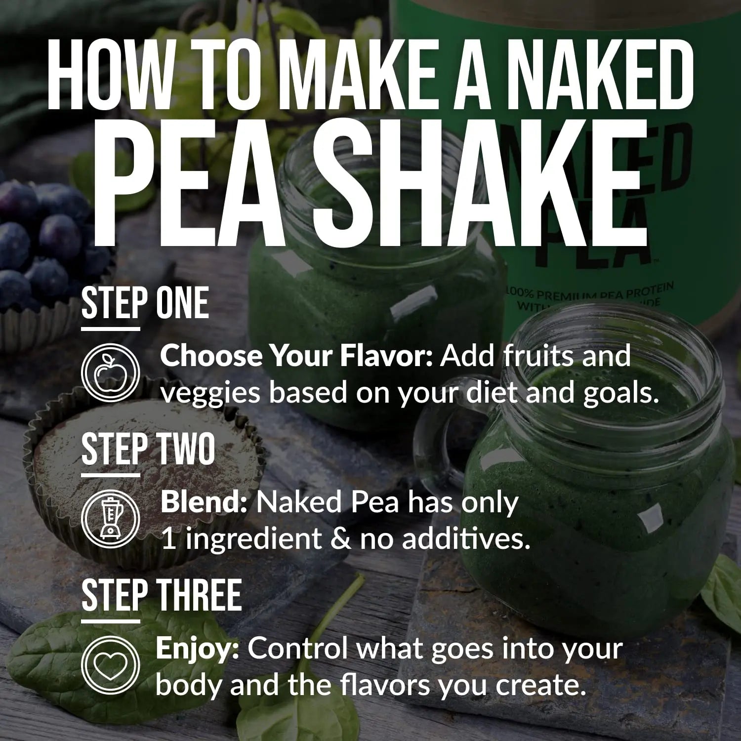 NAKED Pea - 5LB 100% Pea Protein Powder from North American Farms - Unflavored Vegan Pea Protein Isolate - NSF Certified, Plant Protein Powder, Easy to Digest - 76 Servings NAKED uk supplements