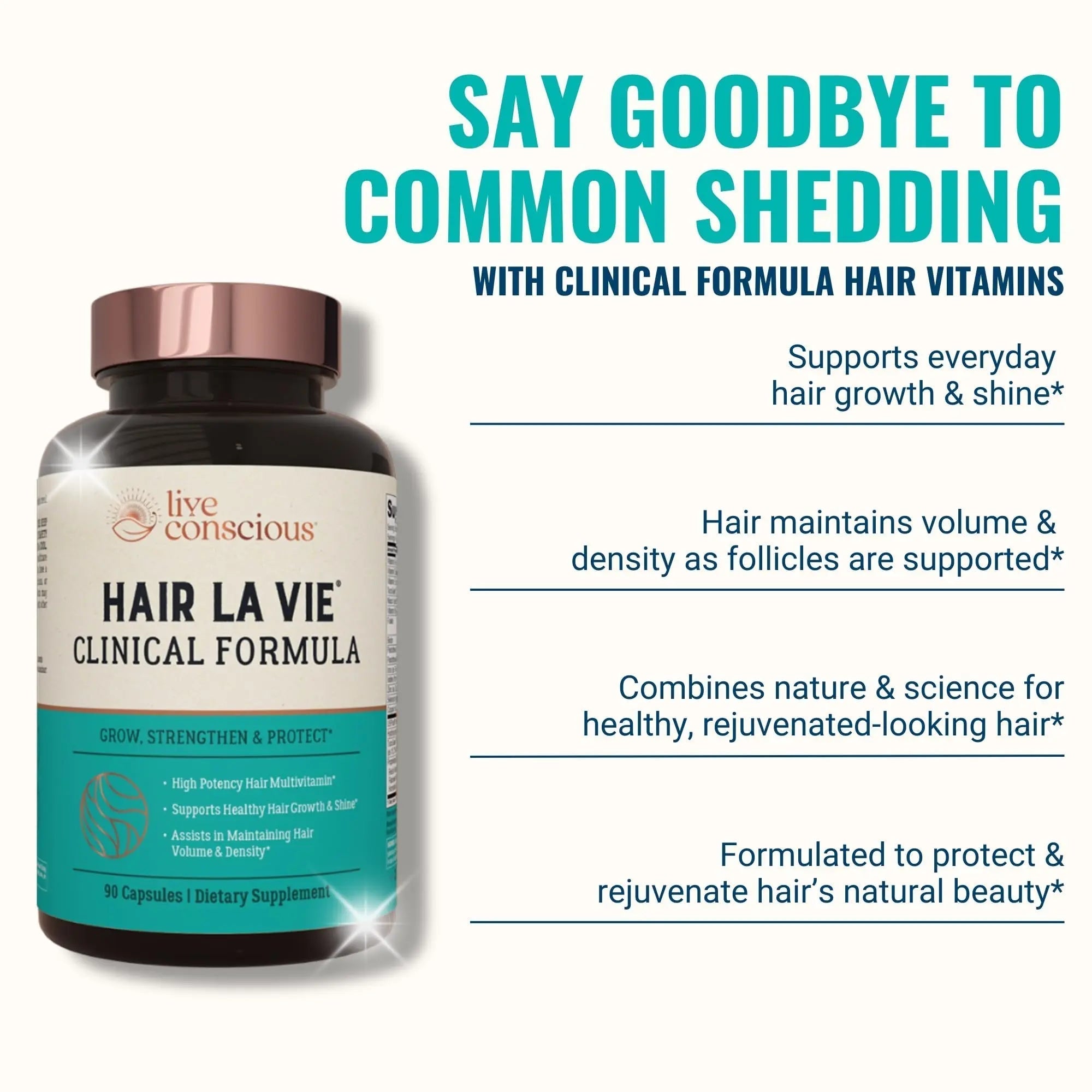 Hair La Vie Live Conscious Clinical Formula Hair Growth Vitamins for Women and Men w/Biotin, Collagen & Saw Palmetto (Pack of 1) Hair La Vie uk supplements