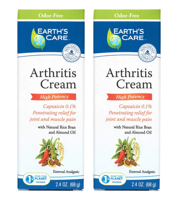 Earth's Care Arthritis Cream - Joint Cream with Natural Capsaicin - Topical Analgesic 2.4 OZ (Pack of 2) Earth's Care uk supplements