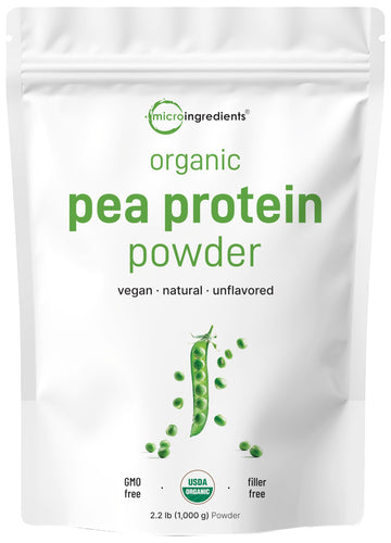 North America Grown, Organic Pea Protein Powder, 1KG (2.2 Pounds) | Plant-Based Vegan Protein, Meatless Protein Supplement, Natural Branched Chain Amino Acids | Non-GMO, Soy Free Micro Ingredients uk supplements