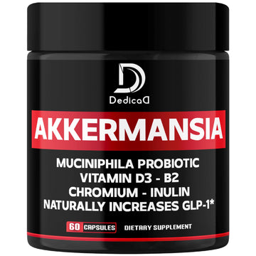 DEDICAD Akkermansia Probiotic for Increases GLP-1 - Contains Inulin, Bacillus Coagulans, Lactobacillus Acidophilus & Chromium - 60 Days Supply - 60 Capsules DEDICAD uk supplements