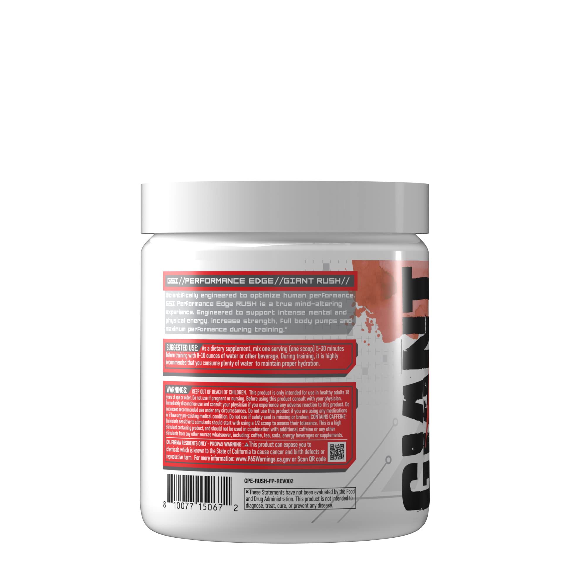 Giant Performance Edge Rush - Preworkout Powder (Fruit Punch) Giant Performance uk supplements