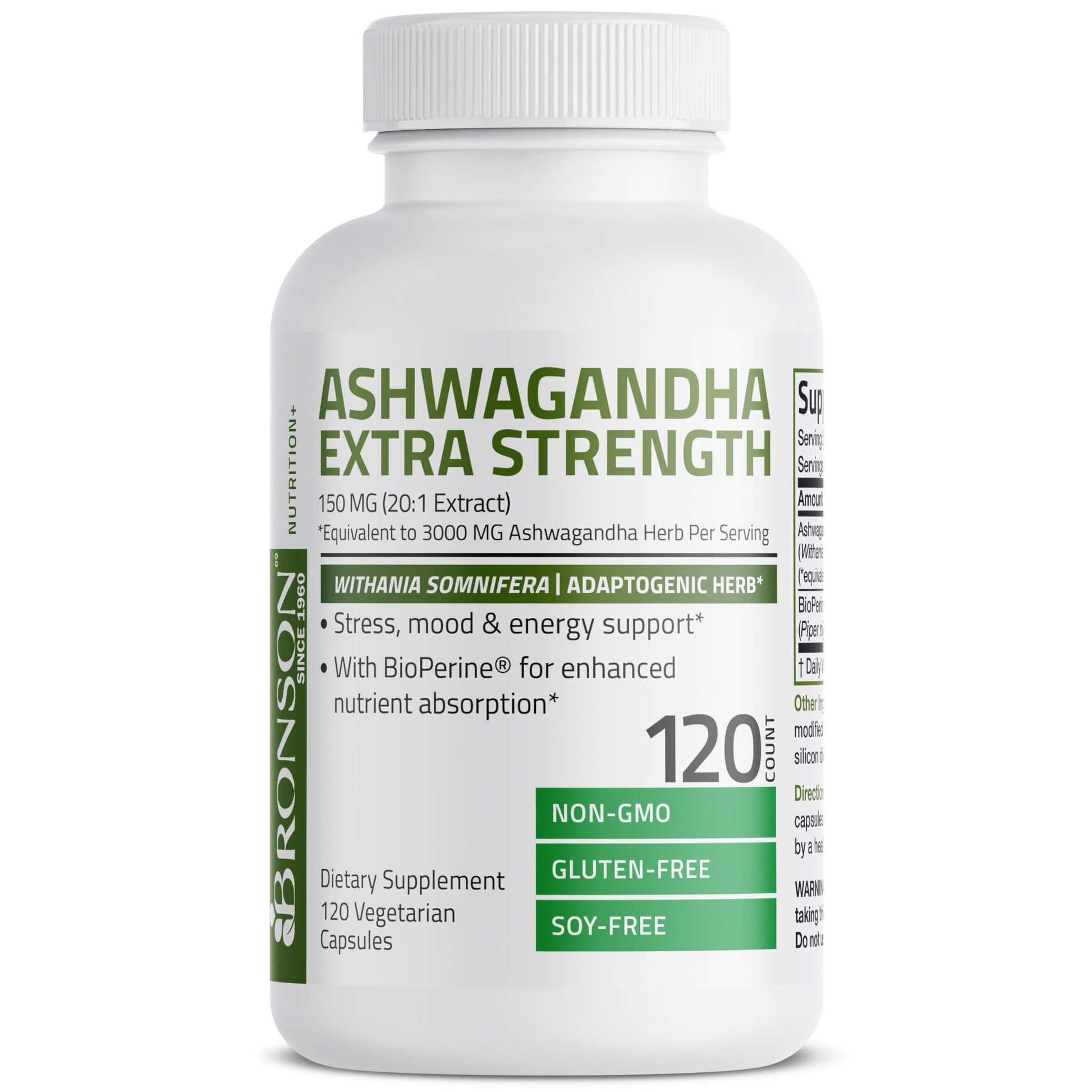 Bronson Ashwagandha Extra Strength Stress & Mood Support with BioPerine Bronson uk supplements