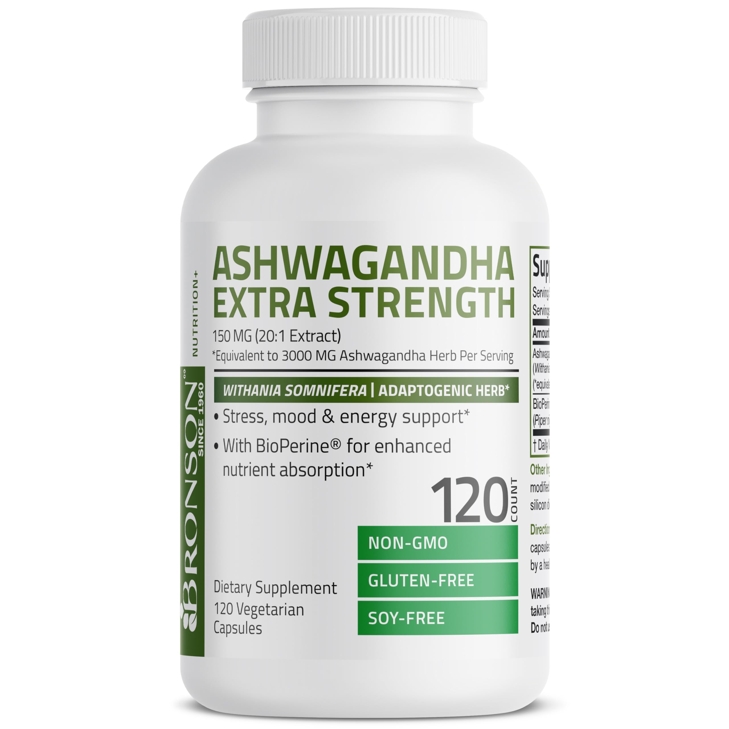 Bronson Ashwagandha Extra Strength Stress & Mood Support with BioPerine Bronson uk supplements
