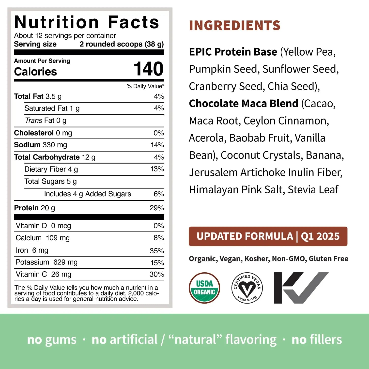 Sprout Living Epic Protein, Plant Based Protein & Superfoods Powder, Chocolate Maca Powder | 20 Grams Organic Protein Powder, Vegan, Non Dairy, Non-GMO, Gluten Free Sprout Living uk supplements