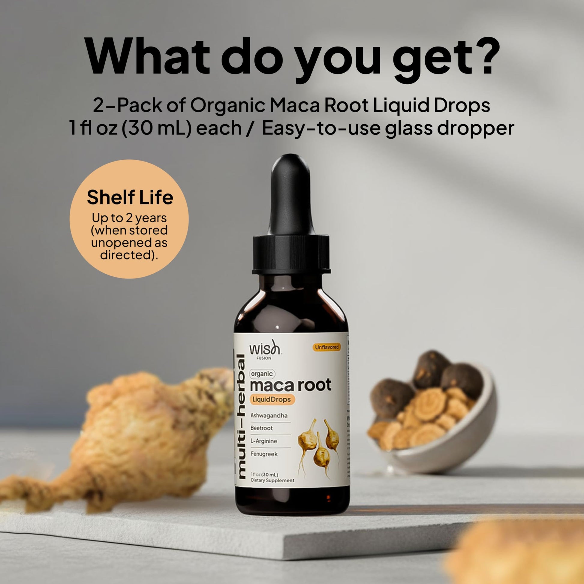 Wish Fusion Maca Root Liquid Drops 2 Pack Organic Maca Root Drops for Energy Support Hormone Balance, Mood Maca Root, Ashwagandha & Tongkat Ali Blend, Liquid Maca Root Extract Fenugreek & Beetroot Wish Fusion uk supplements