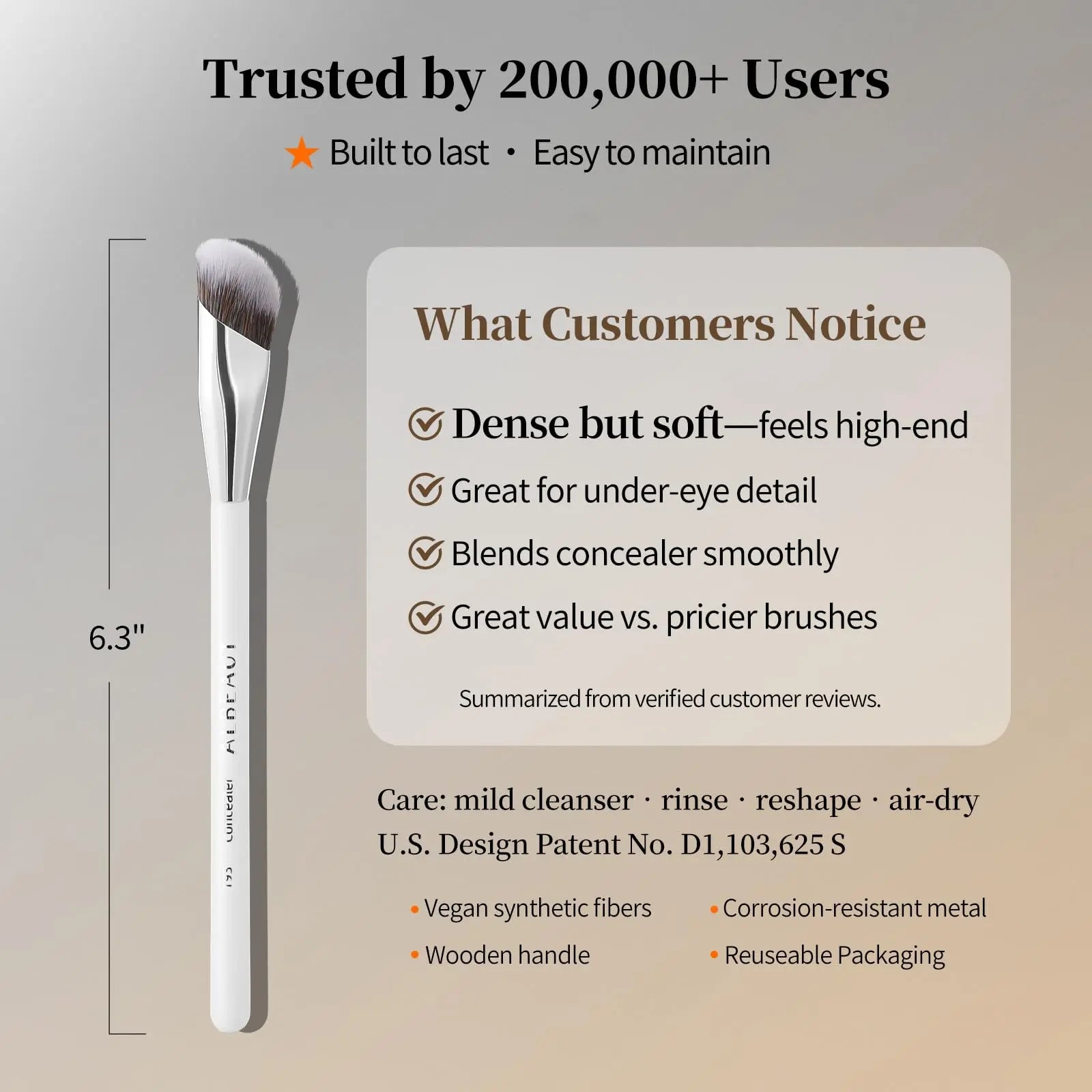 Albeaut Concealer Brush, Angled Under Eye Makeup Small Foundation Precision Face Blending Brush (193 concealer brush) ALBEAUT uk supplements