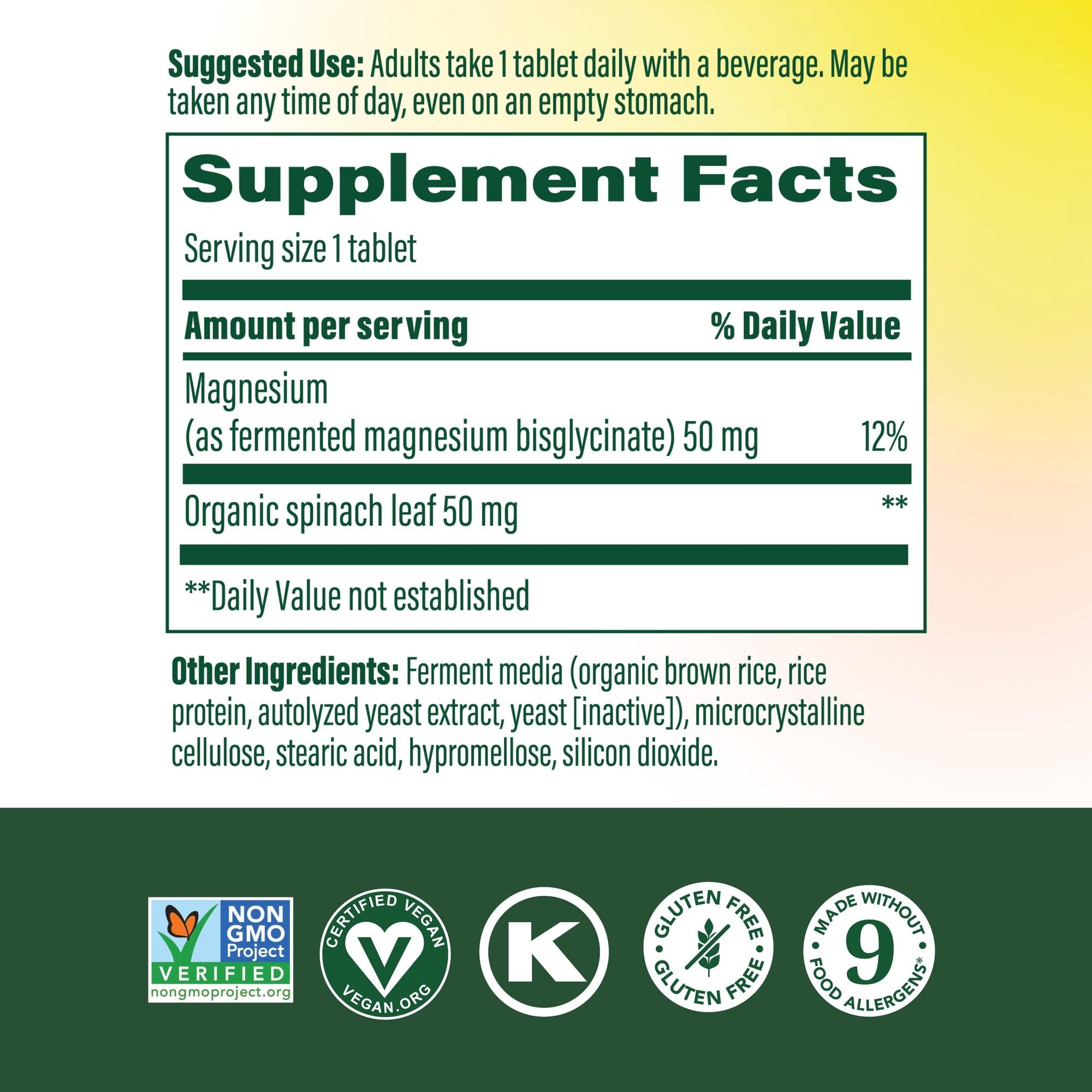 Megafood Magnesium Supplement with Fermented Magnesium Glycinate - Chelated - Supports Heart & Nervous System - Vegan Gluten-Free Non-GMO Kosher - Made Without 9 Food Allergens - 90 Tablets MegaFood uk supplements