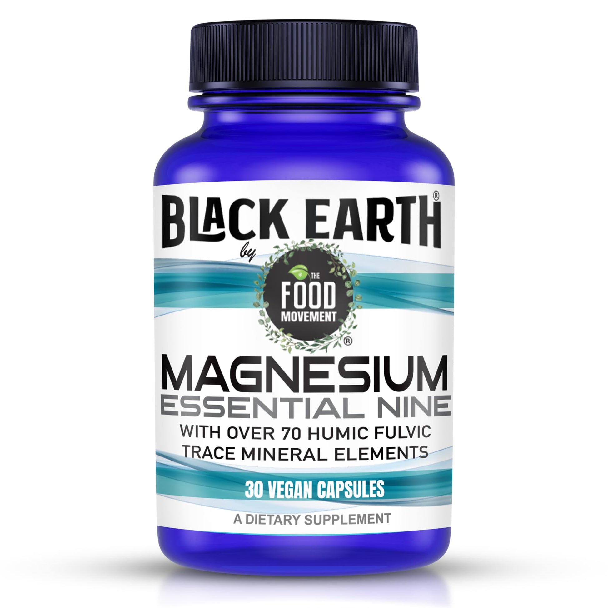 The Food Movement Co. Black Earth Magnesium Essential Nine - Vegan Capsules with Magnesium Glycinate, Citrate, Malate and More - 9 Bioactive Forms for Optimal Health (30 Count) THE FOOD MOVEMENT CO. uk supplements