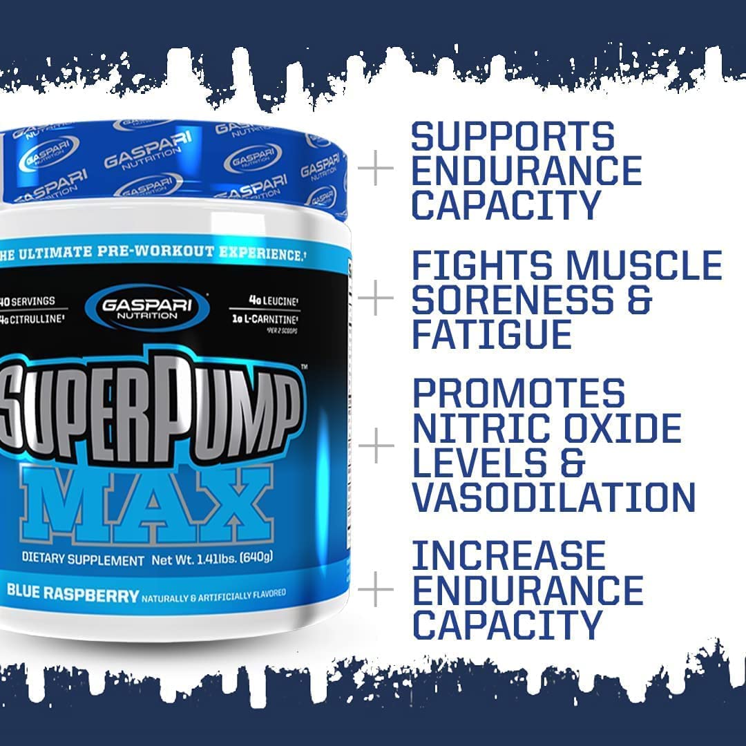 Gaspari Nutrition SuperPump Max Blue Raspberry Ice - 1.41 lbs Gaspari Nutrition uk supplements