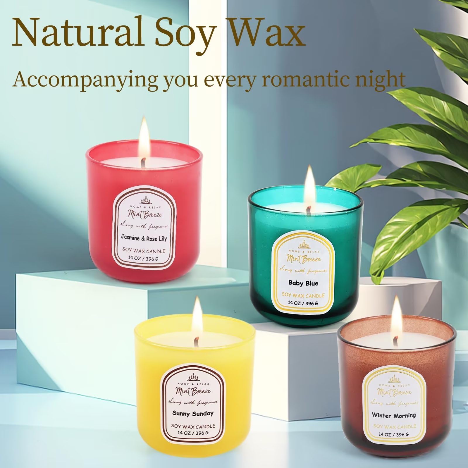 HOME & RELAX 14oz Scented Soy Wax Candle,Big Candle, More Than 80 Hours Long Lasting Burning time HOME & RELAX uk supplements