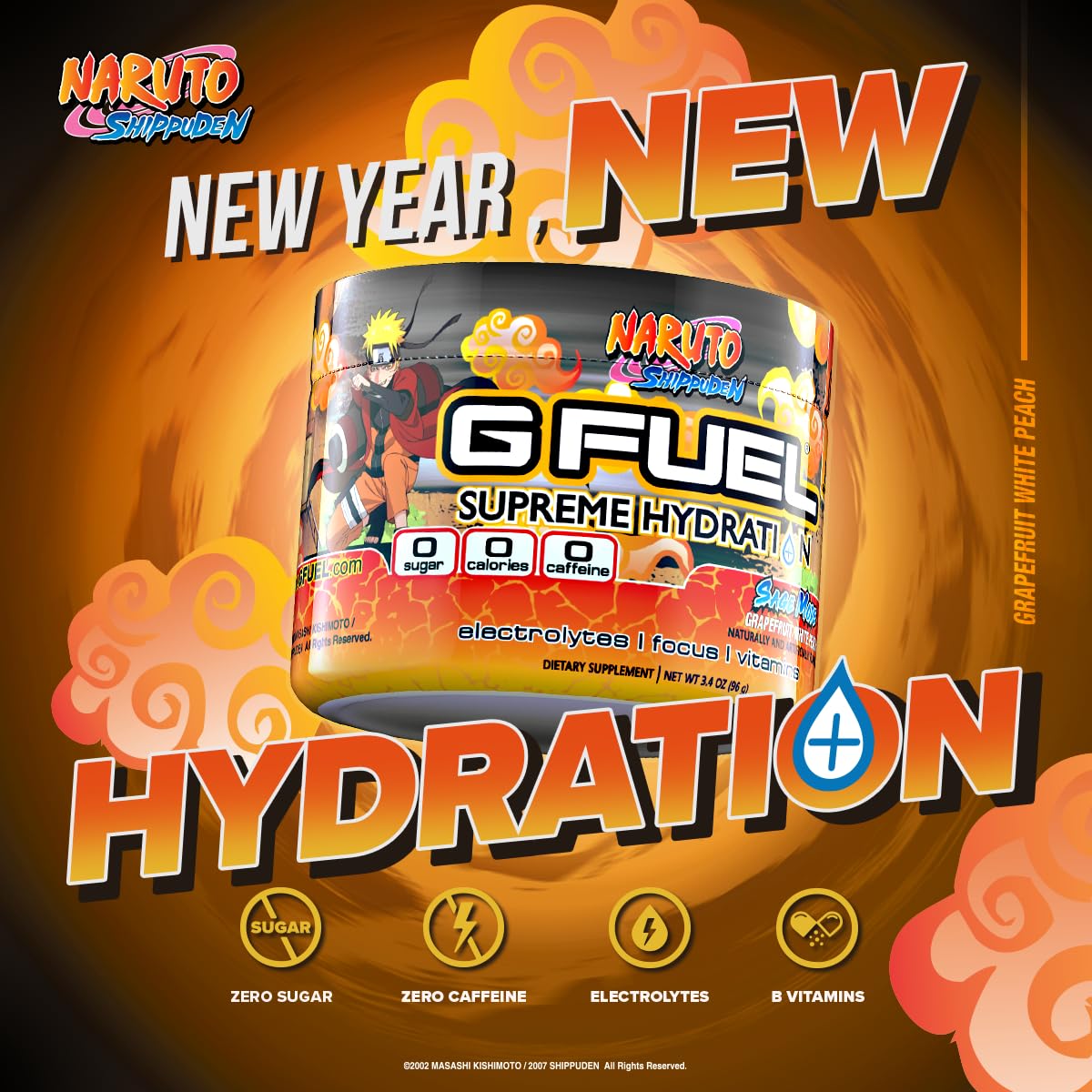 G Fuel Naruto Sage Mode Electrolytes Powder, Water Mix for Hydration, Energy and Focus G fuel uk supplements