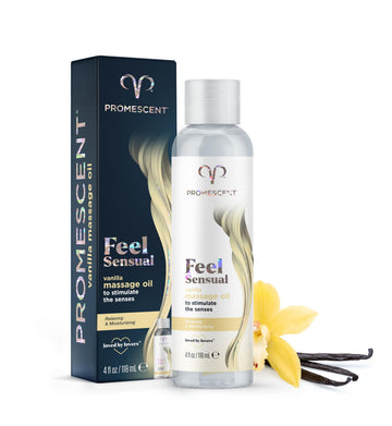 Promescent Massage Oil for Massage Therapy, Massage Oils for Date Night, Premium Body Oil for Men & Women to Relieve Stress & Sore Muscles, Essential Oils for Skin (4 oz) (Vanilla) Promescent uk supplements