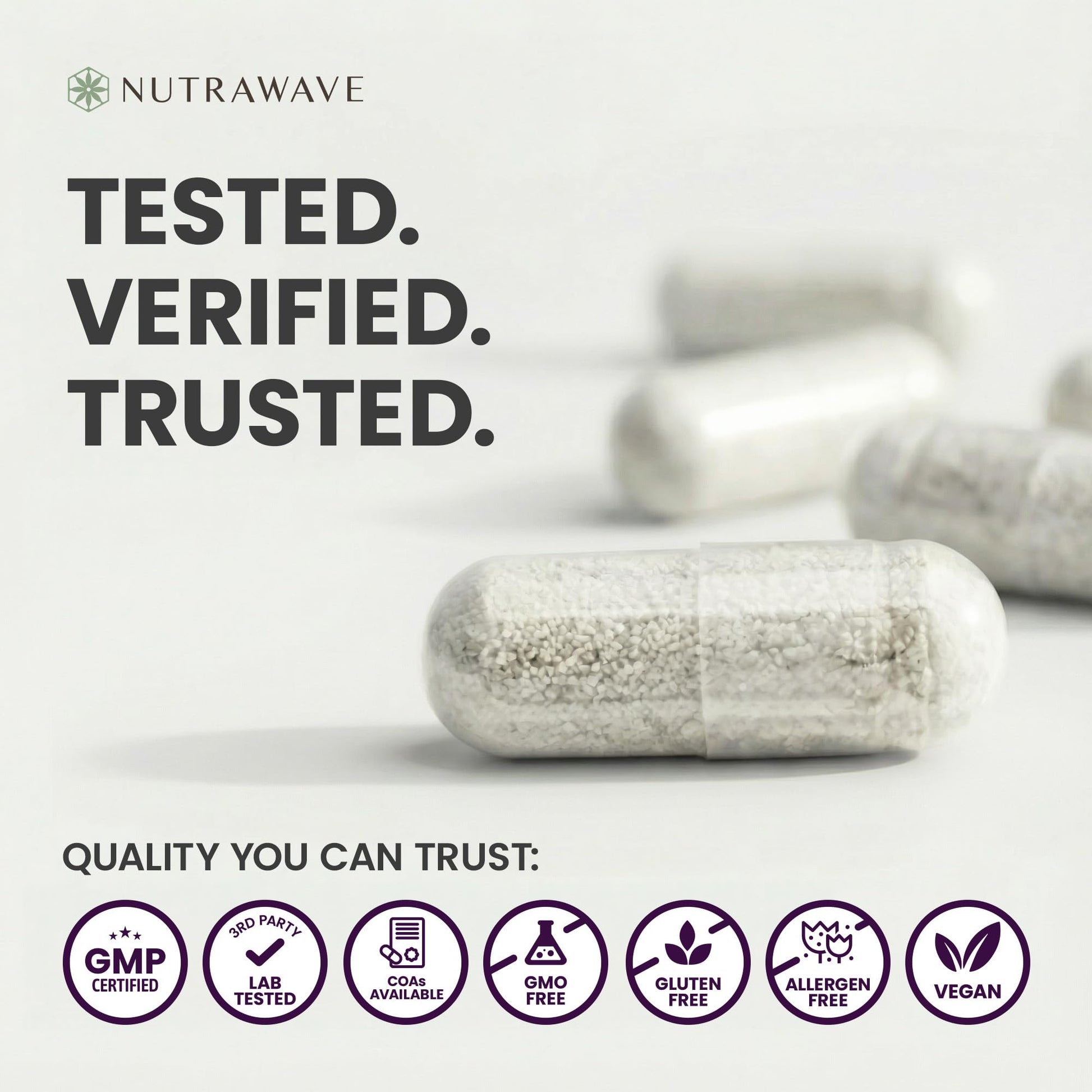 Nutrawave 50 Billion Probiotics for Women & Men, 15 Strains Active Culture. Relieves Bloating & Constipation, Improved Digestion & Gut Health Supplement, Vegan. 60 Powerful Small Capsules. Nutra Wave uk supplements