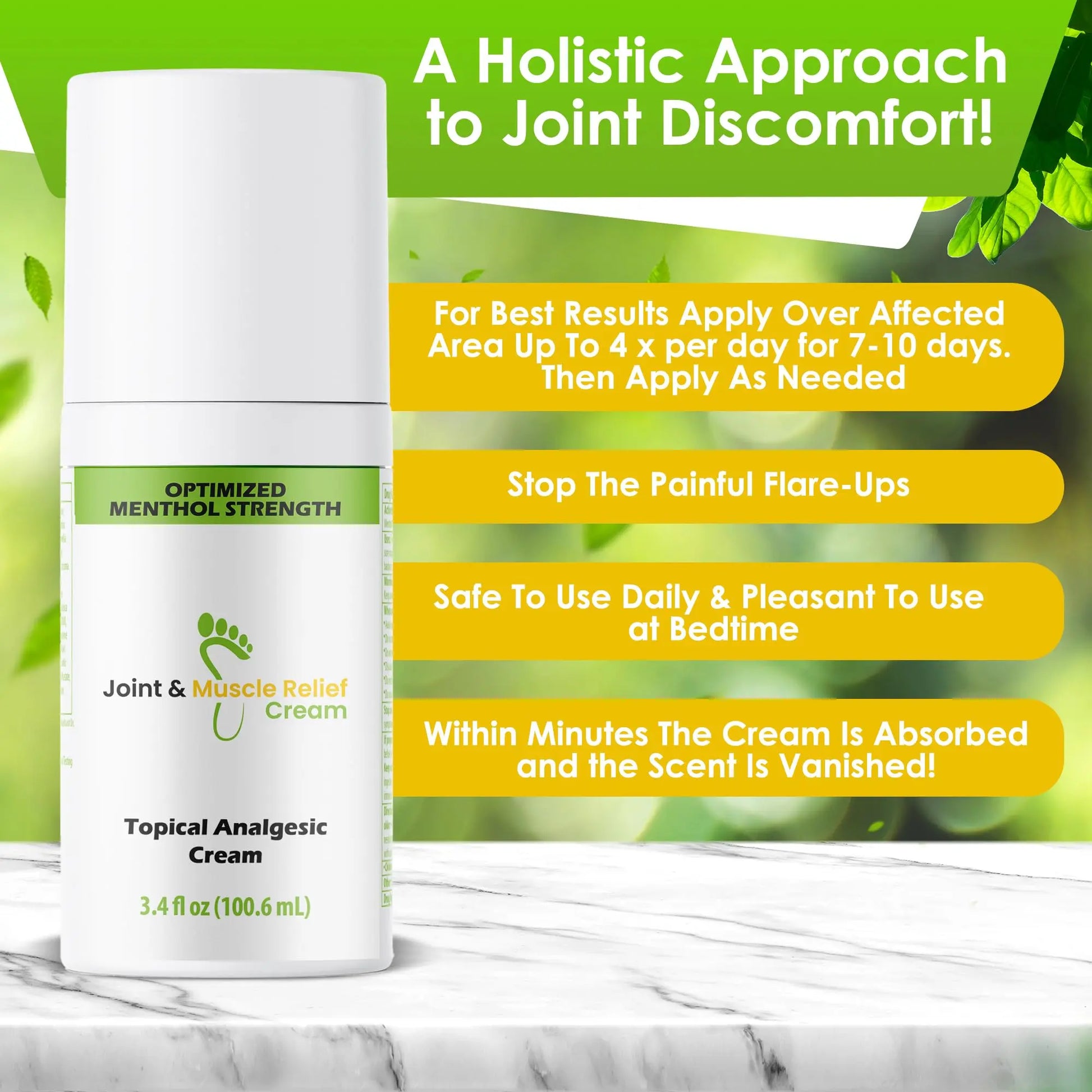 Gout and You Extra Strength Optimized Menthol Joint Discomfort Relief Cream for Joint Flare-Ups, Tendon, Muscle Ache - Fast Acting Joint Discomfort Relieving Rub with 19 Ingredients Gout and You uk supplements