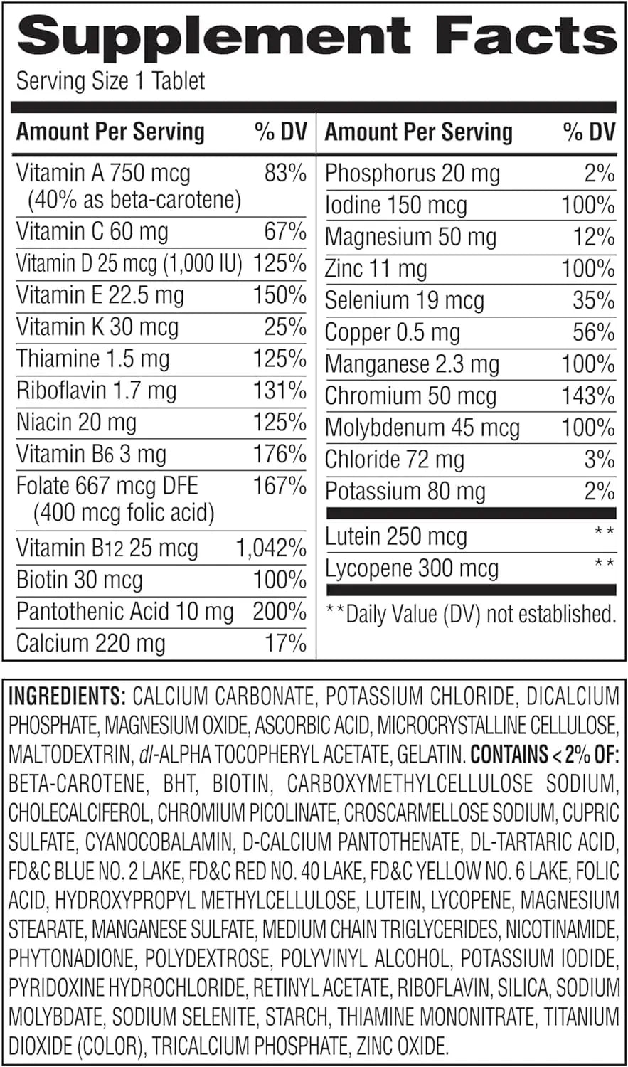 Equate Mature Adult 50+ One Daily Complete Multivitamin Compare to Centrum Silver (400 Ct) Aus Healthcare uk supplements
