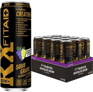 FITAID RX Recovery Blend Plus Creatine, Contains BCAAs, Glucosamine, Turmeric, B-Complex, Electrolytes, 12 Fl Oz (Pack of 12) LIFEAID uk supplements