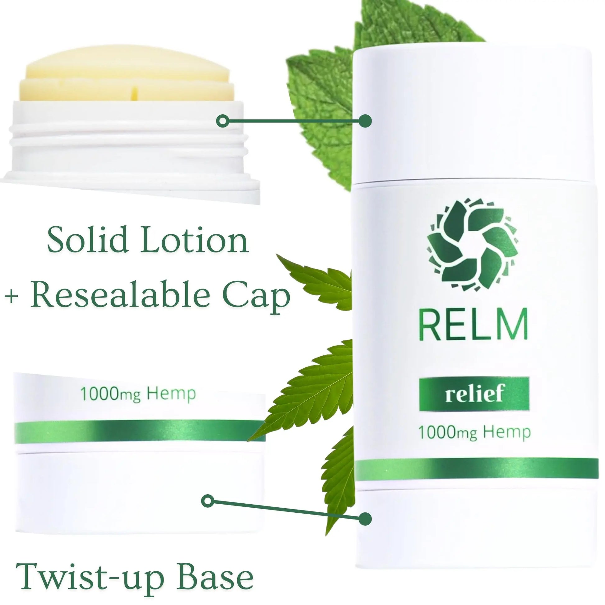 Hemp Relief Stick - Hemp Oil, Menthol & Camphor, Fast-Acting Relief for Muscles, Joints and Nerves - 3 oz Relm Wellness uk supplements