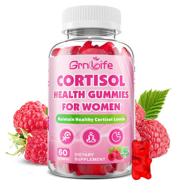 Cortisol Gummies for Women, Cortisol Supplements Gummies with Magnesium Ashwagandha Rhodiola Rosea and L-theanine Complex for Relaxation and Focus, Zzz Support, Raspberry Flavor, 60 Count GrnLife uk supplements