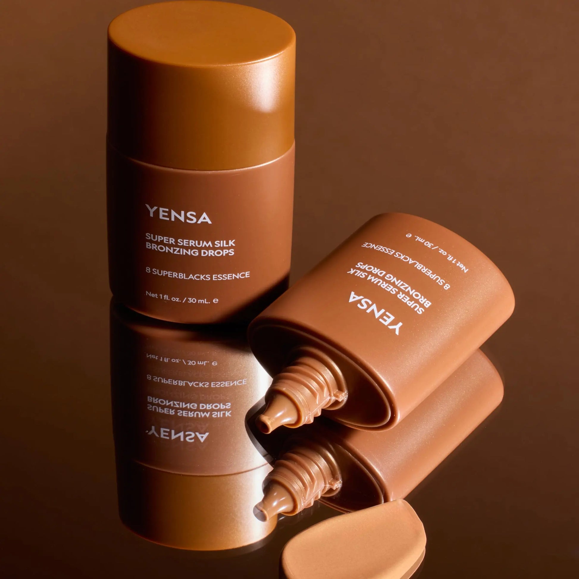 YENSA Super Serum Silk Bronzing Drops for Face - Liquid Bronzer Drops Enriched with Bakuchiol, Ferulic Acid & Super Oils - Hydrates & Nourishes with a Subtle Shimmer Finish - Universal Shade (1 Fl oz) YENSA uk supplements