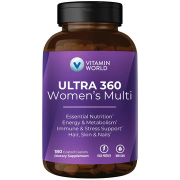 Vitamin World Ultra 360 Multivitamin for Women, Women's Multivitamin with Herbs & Collagen for Hair, Skin & Nails, Supplement with Iron, Vitamin A, B, C, D, E Vitamin World uk supplements