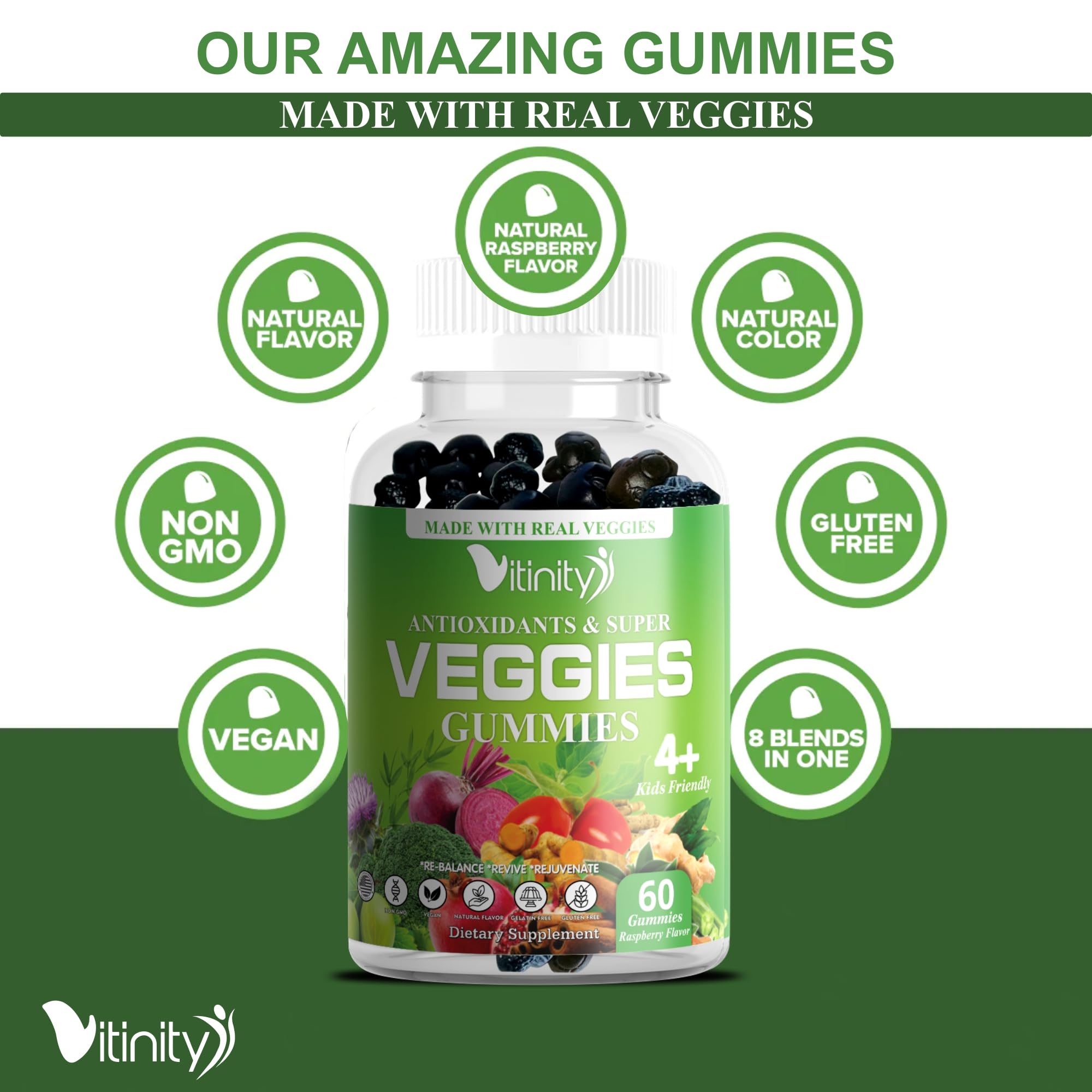 VITINITY Made with Real Super Veggies Delicious Gummy Supplement,Men,Women & Kids VITINITY uk supplements