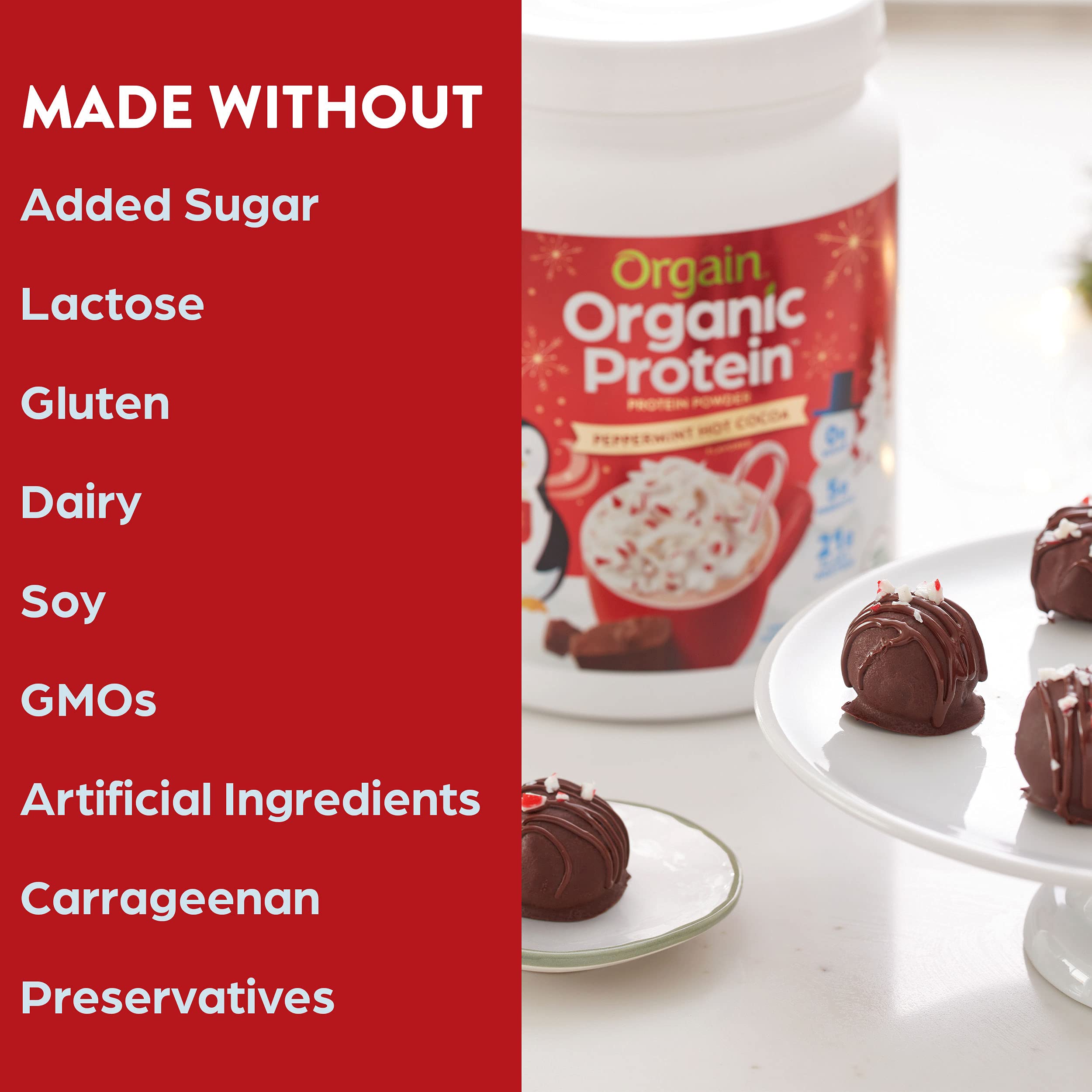 Orgain Organic Vegan Protein Powder, Peppermint Hot Cocoa Seasonal Holiday Flavor Orgain uk supplements