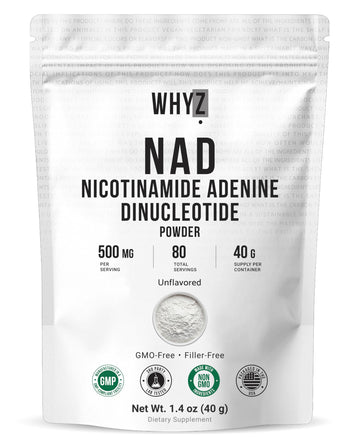 Pure NAD Powder Nicotinamide Adenine Dinucleotide Supplement Unflavored and Gluten-Free Premium Pure NAD Powder for Daily Wellness and Nutrition Support, 40g WHYZ uk supplements