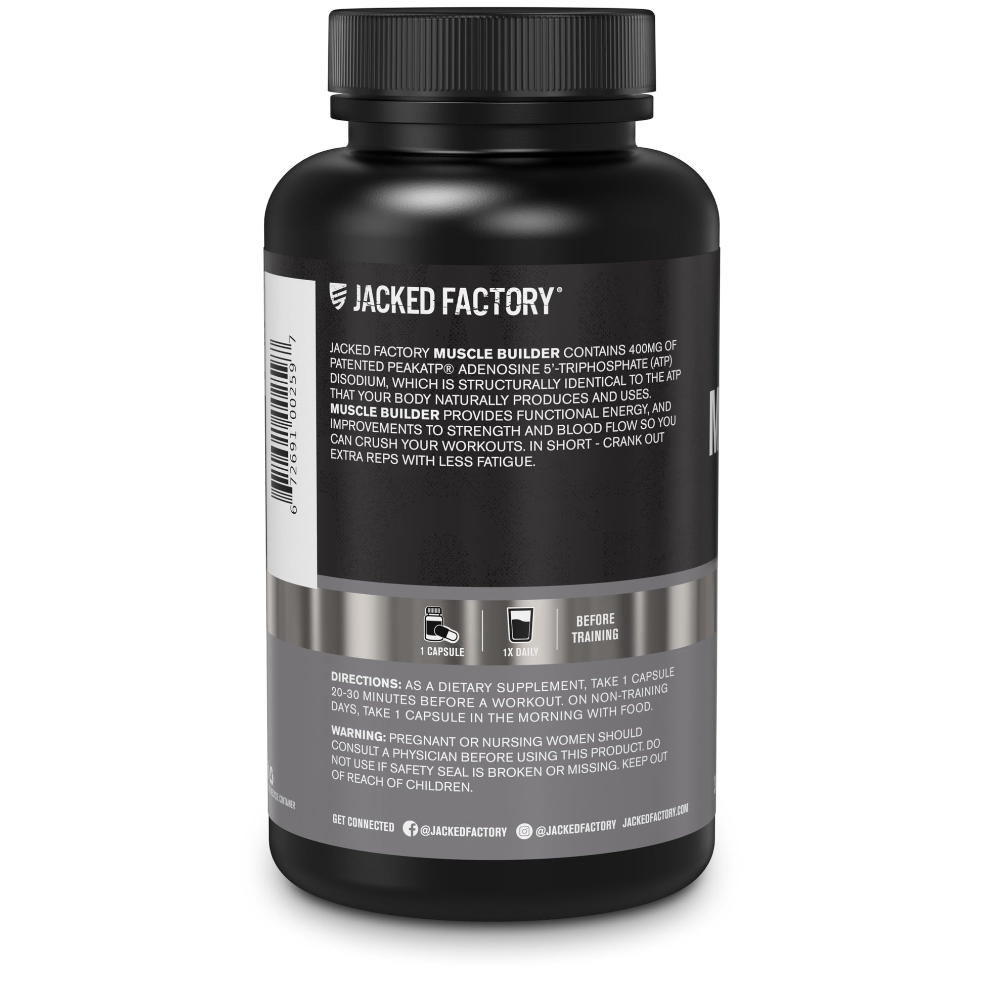 Jacked Factory Essentials Muscle Builder - ATP Muscle Builder for Men with Peak ATP to Support Muscle Gain, Enhance Athletic Performance, & Increase Strength - 30 Capsules Jacked Factory uk supplements