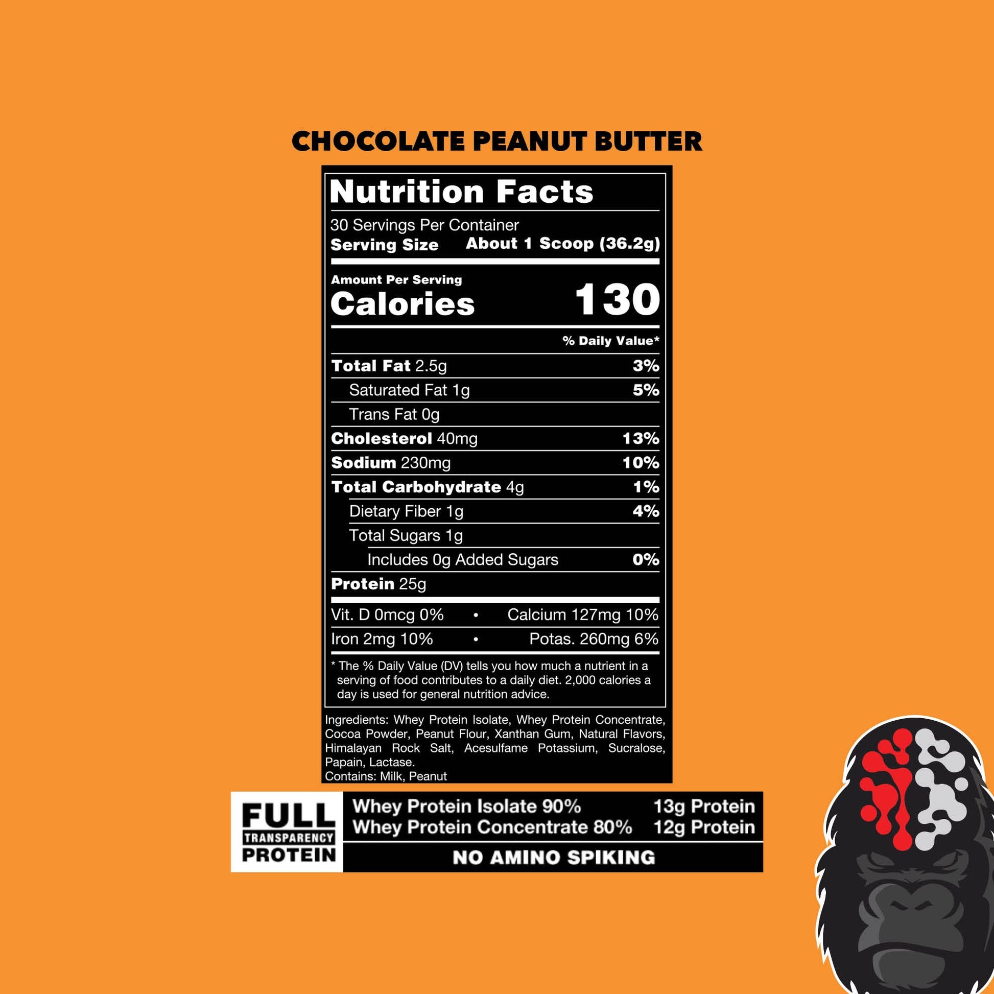 Gorilla Mode Premium Whey Protein - Chocolate Peanut Butter / 25 Grams of Whey Gorilla Mind uk supplements