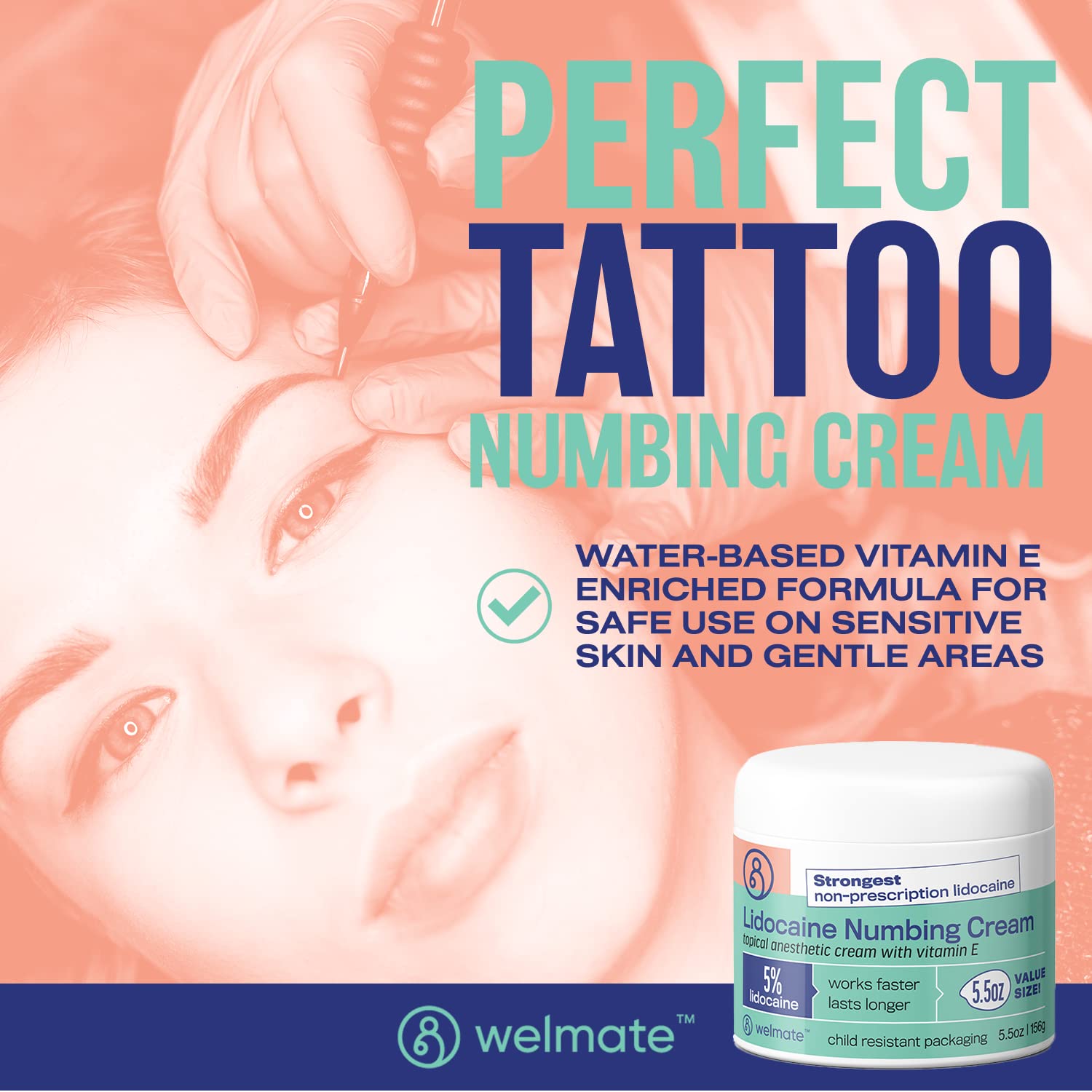 WELMATE | 5% Lidocaine | Numbing Cream Maximum Strength | Topical Anesthetic WELMATE uk supplements