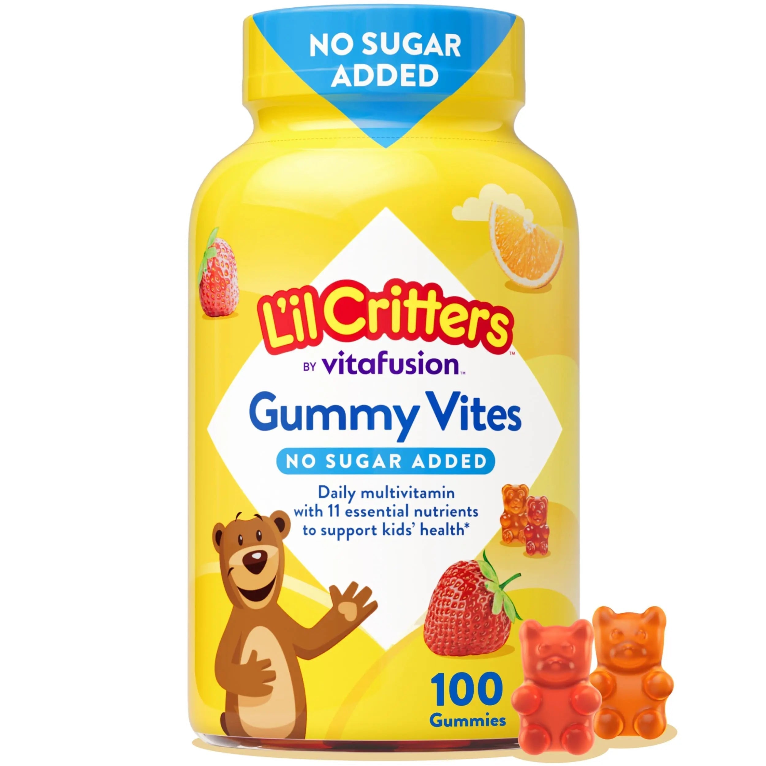 L’il Critters Gummy Vites No Sugar Added Daily Gummy Multivitamin for Ages 2+ Toddlers & Kids, Vitamin C, D3 for Immune Lil Critters uk supplements