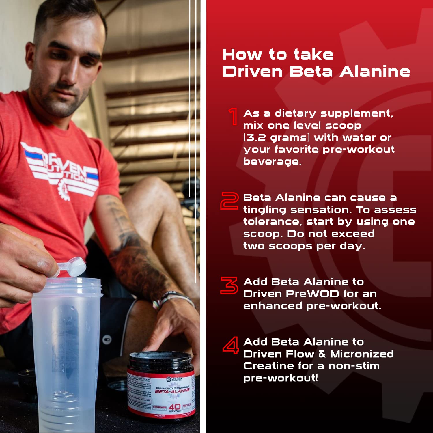 Driven Nutrition Beta Alanine, Unflavored - Preworkout Carnosine Booster for Physical Driven Nutrition uk supplements