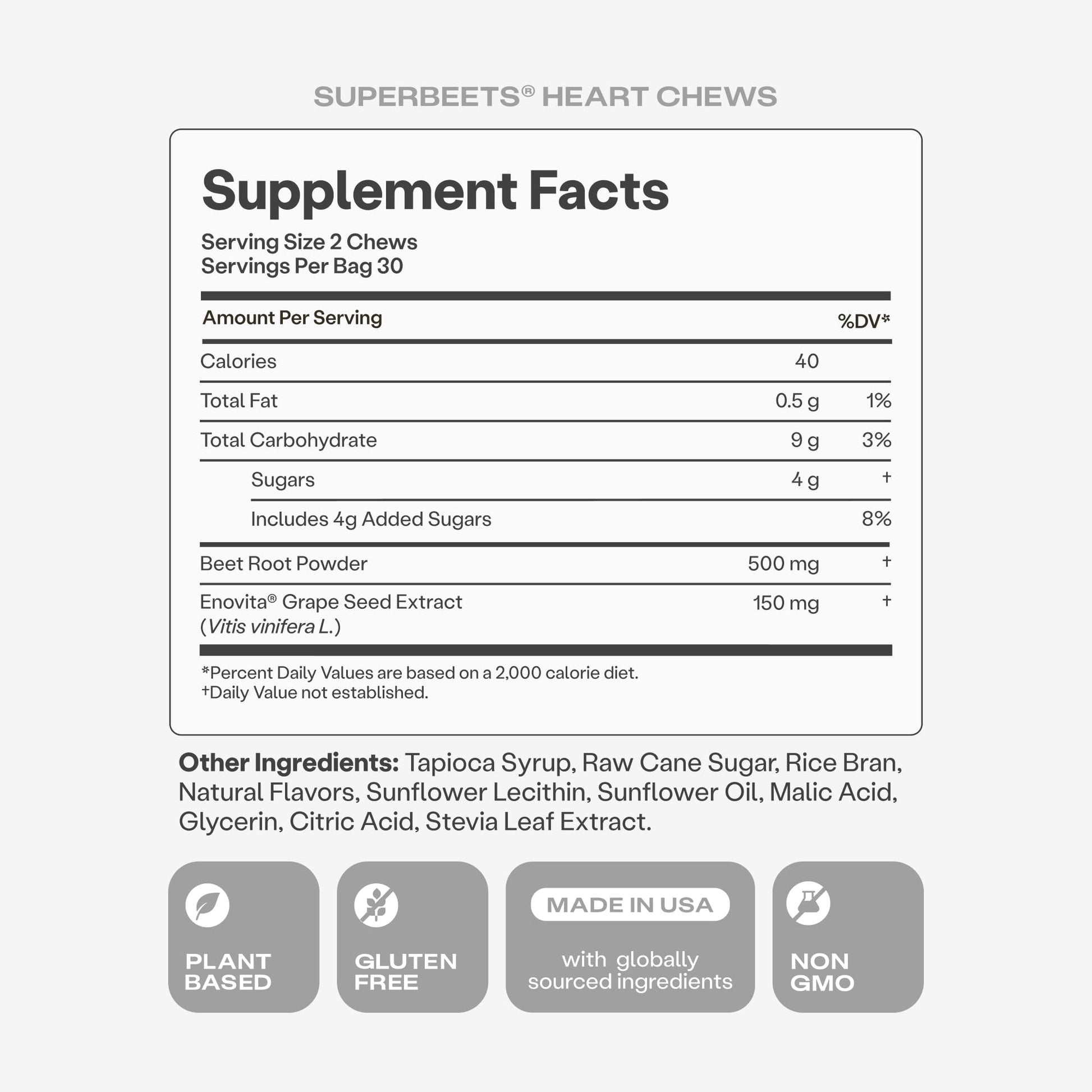 Humann SuperBeets Heart Chews, Beet Root Powder Support Energy Supplement, Nitric Oxide and Blood Pressure Support, Grape Seed Extract & Non-GMO, Heart Health, Pomegranate Berry Flavor, 60 Count Humann uk supplements