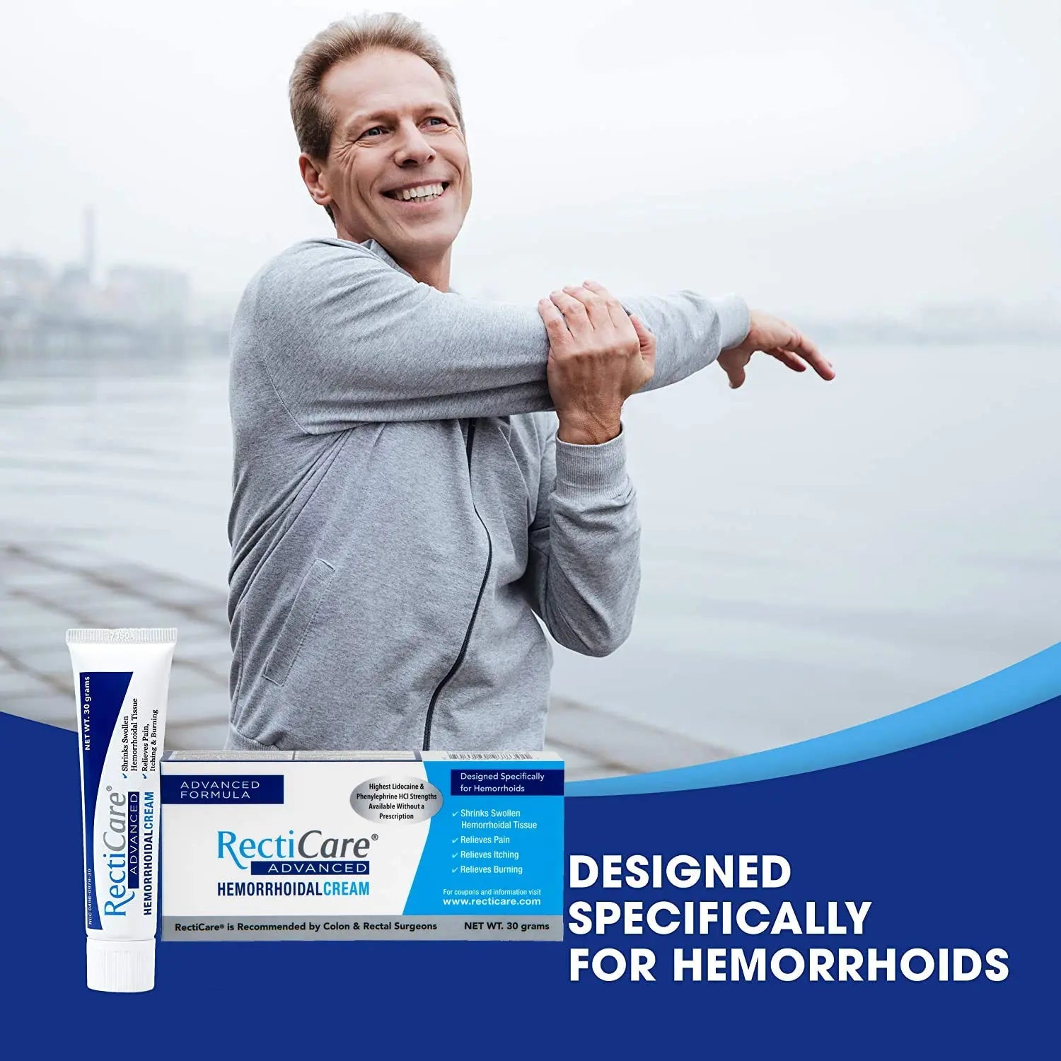 Recticare Advanced Hemorrhoidal Cream: Advanced Treatment to Shrink & Soothe Hemorrhoids - Itch, Pain, Burn Relief - 30g Hemorrhoidal Cream with Lidocaine Recticare uk supplements