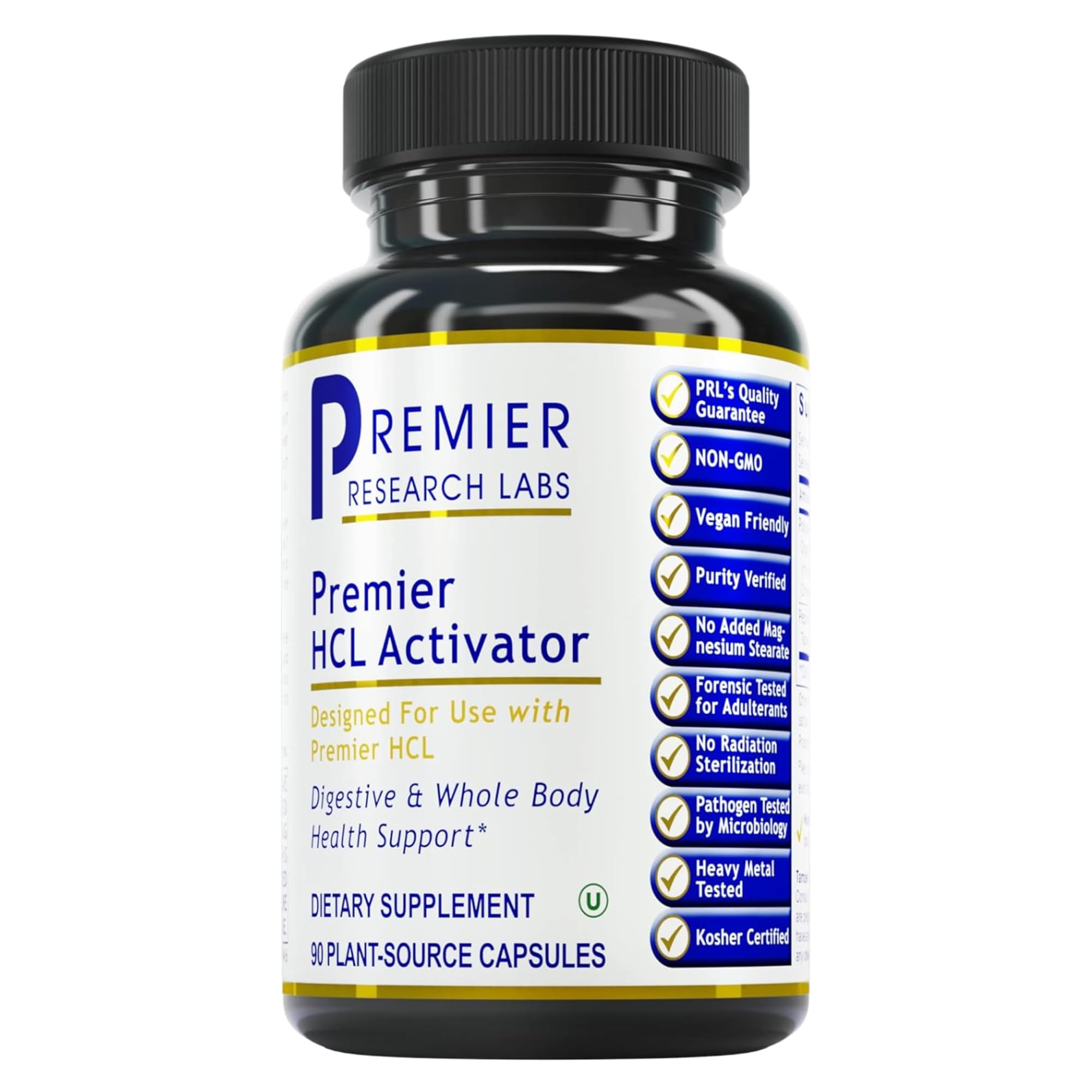 Premier Research Labs Premier HCL Activator - Pepsin Digestive Enzymes Supplement for Optimal Digestive Function for Men & Women, Low Stomach Acid, Nutrient Absorption - 90 Vegetarian Capsules Premier Research Labs uk supplements