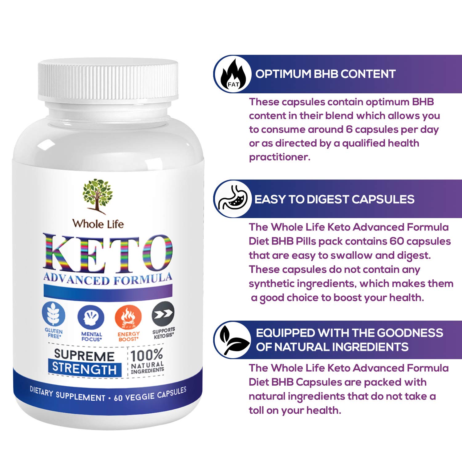 WHOLE LIFE Keto Advanced Formula Diet BHB Pills - Ketogenic All Natural, Support WHOLE LIFE uk supplements