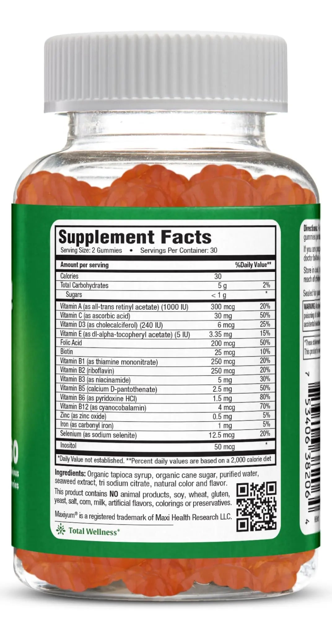 Maxi Health Multivitamin Gummies Vitamins for Adults & Kids - Cherry Flavored Gummy Multivitamins - 60 Vitamin Gummies for Women and Men Maxi Health uk supplements