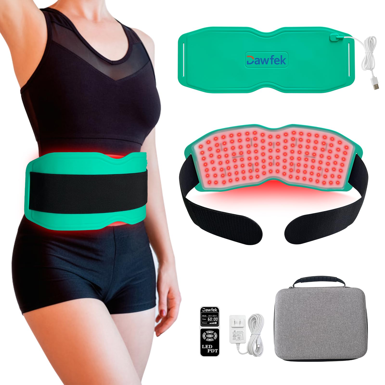 Dawfek Red Light Therapy Belt for Pain Relief Silicone Wearable Near Infrared Light Wrap Deep Dawfek uk supplements