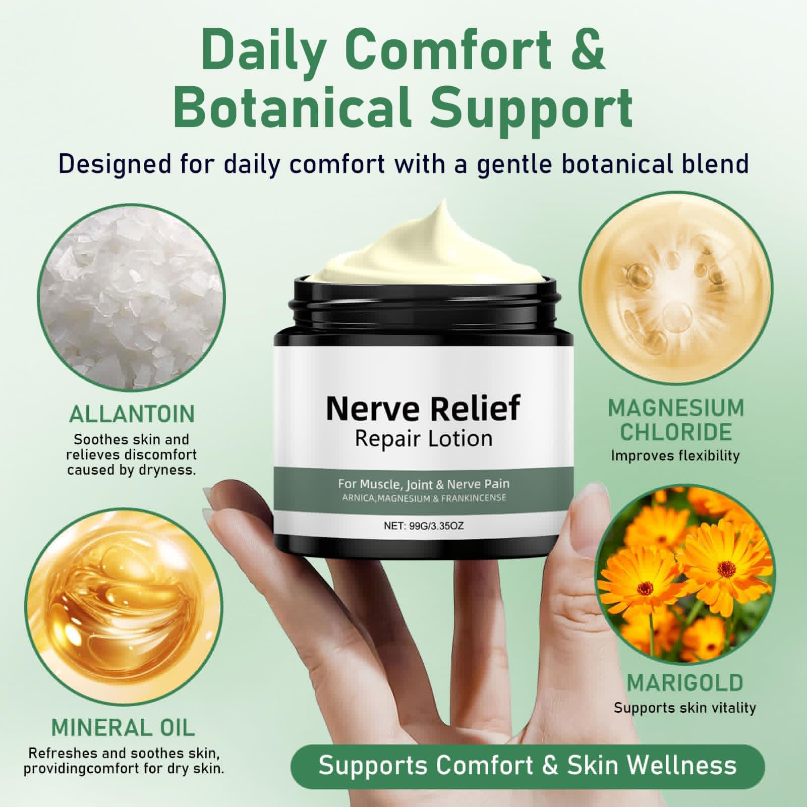 Vincofoo 2PC Nerve Relief Repair Lotion Cream, Neuropathy Lotion with Arnica, Deeply Moisturizes Skin, Keep Soft Smooth, Suitable for Muscle, Lumbar, Neck, Hands and Feet Vincofoo uk supplements