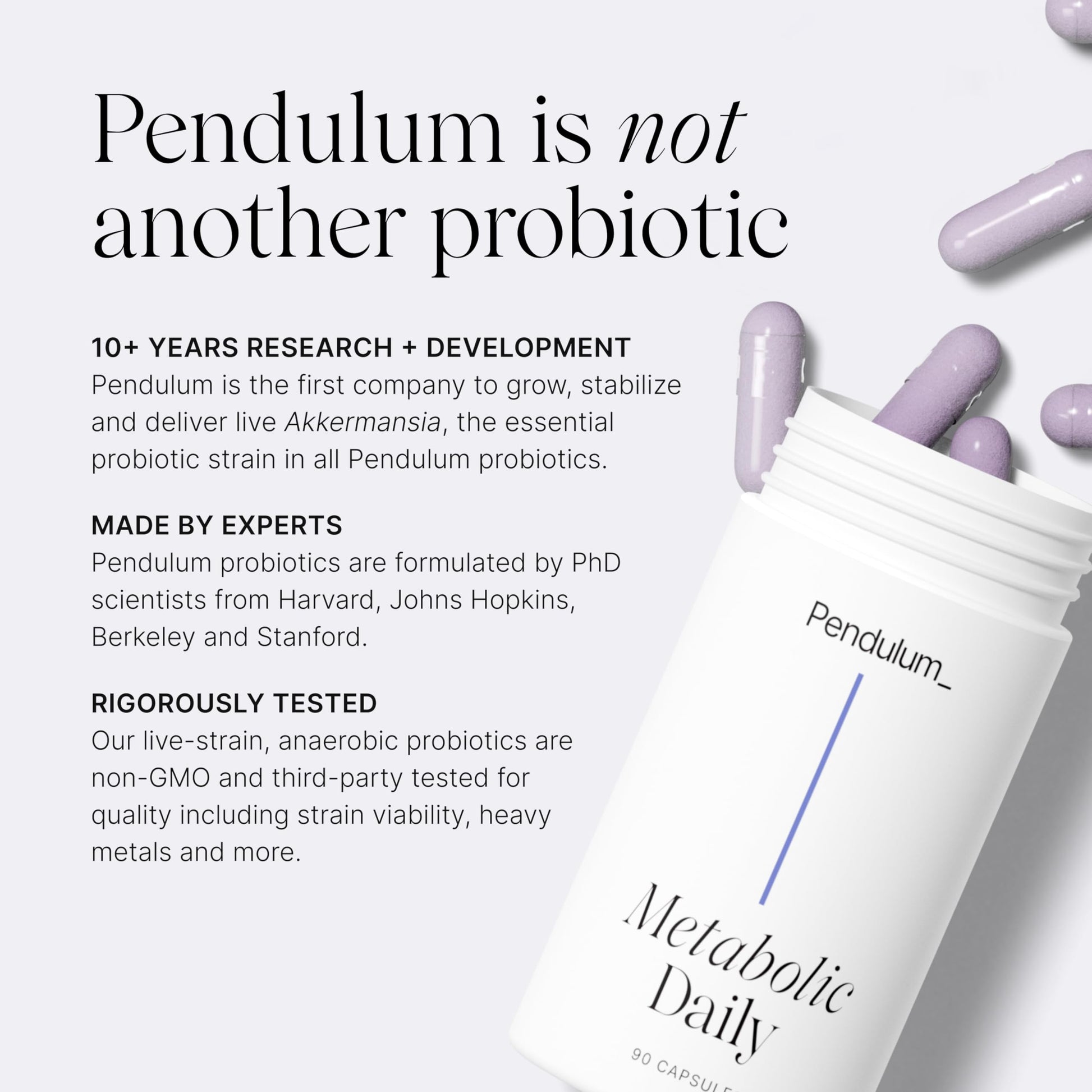 Pendulum Metabolic Daily - Multi-Strain Probiotic with Akkermansia muciniphila to Support Metabolism and Sustain Energy Levels - for Women and Men - 90 Capsules (1 Pack) Pendulum uk supplements