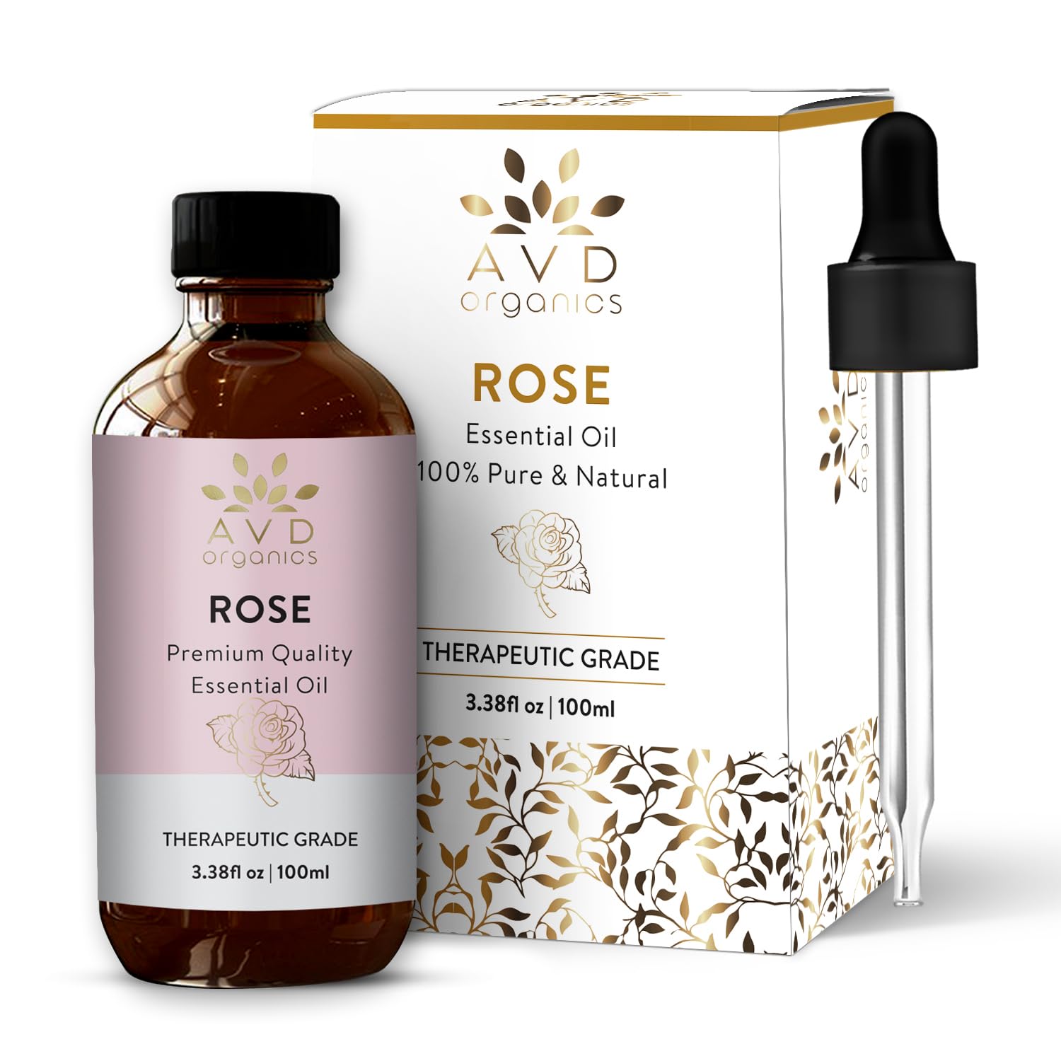 AVD Organics Rose Essential Oil for Diffuser - Premium Quality Therapeutic Grade Rose Oil AVD ORGANICS uk supplements