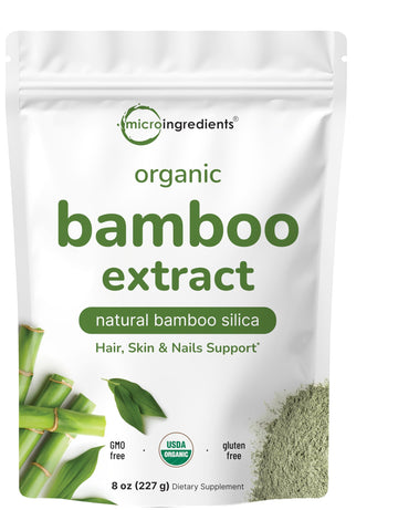 Micro Ingredients Organic Bamboo Extract Powder, 8oz (378 Servings) | Bamboo Plant Silica & Mineral Supplements | Natural Stem & Leaf Extract | Non-GMO, Gluten Free, Vegan Friendly Micro Ingredients uk supplements