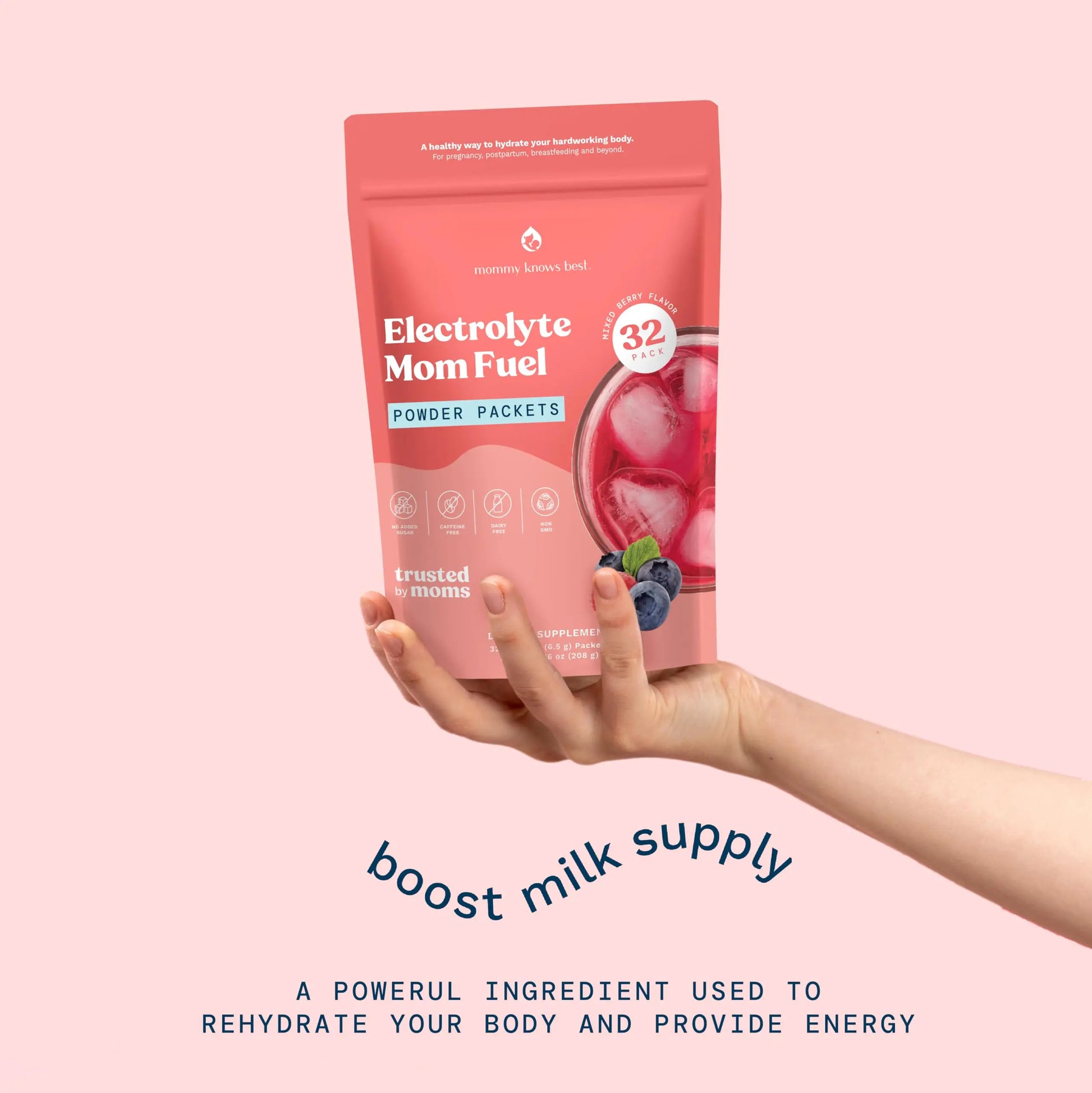 Mommy Knows Best Mom Fuel Electrolyte Drink Mix for Moms, Hydration Support - for Pregnancy, Prenatal, Electrolytes + Trace Minerals, Lactation Drink Mix Supplement (32 Count) Mommy Knows Best uk supplements