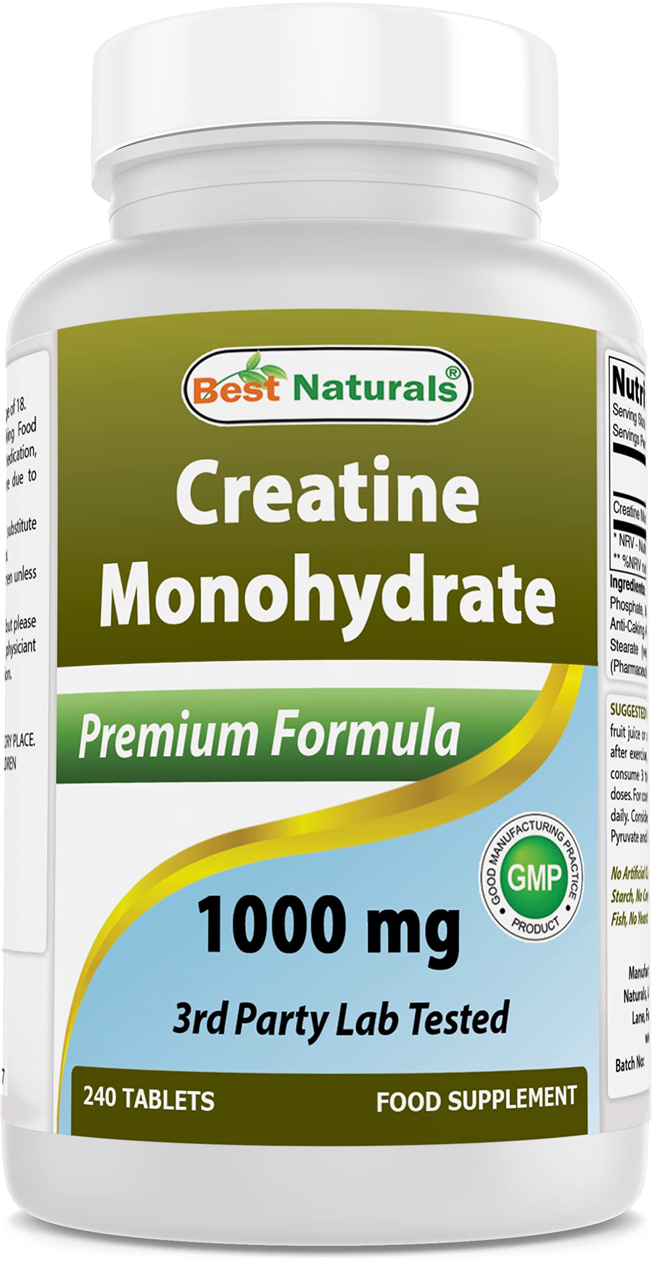 Best Naturals Creatine Monohydrate 1000 mg 240 Tablets Best Naturals uk supplements