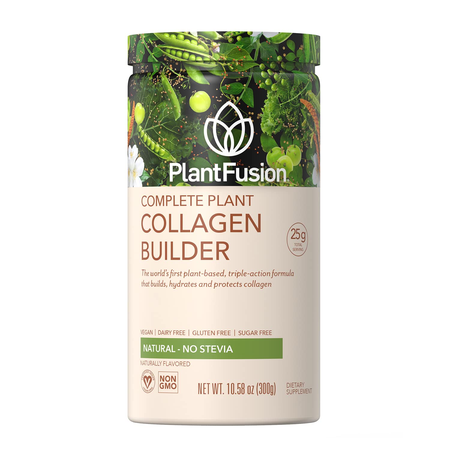 PlantFusion Vegan Collagen Powder - Plant Based Collagen Protein Powder For Muscle & Joints, Hair, Skin & Nails - Keto, Gluten Free, Soy Free, Non-Dairy, No Sugar, Non-GMO - Unflavored 10.58 oz PlantFusion uk supplements