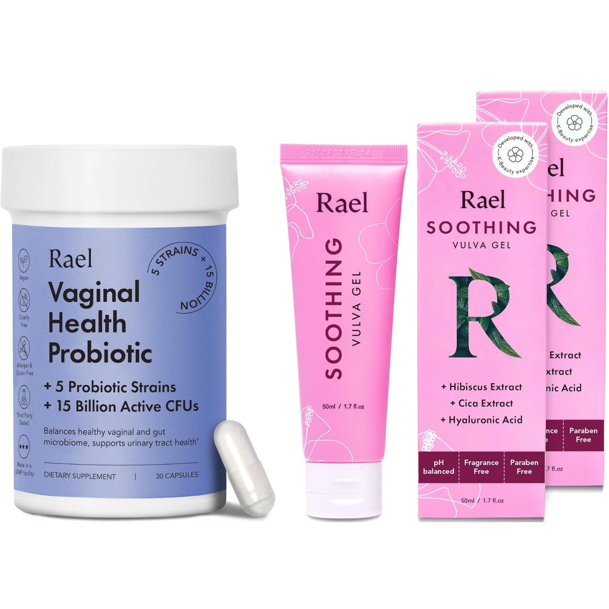 Rael Bundle - Probiotics Supplements for Women, Digestive Enzymes, Urinary Tract Health Rael uk supplements