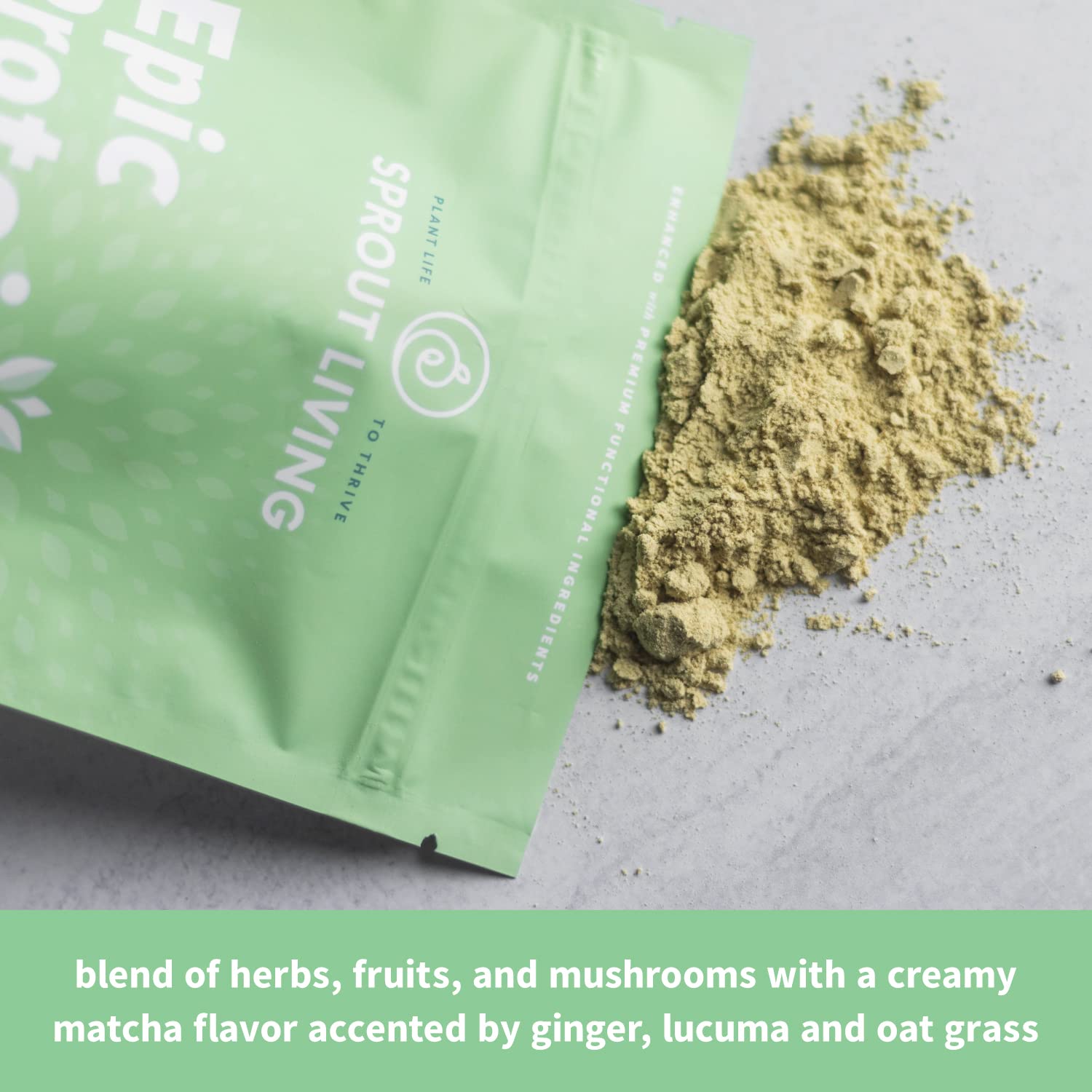 Sprout Living Epic Protein, Plant Based Protein & Superfoods Powder, Mindful Matcha Sprout Living uk supplements