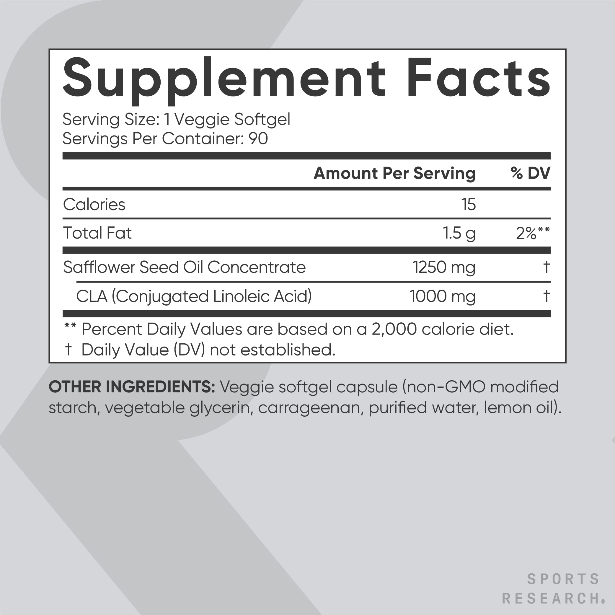 Sports Research Vegan CLA - 1250mg with Active Conjugated Linoleic Acid for Men Sports Research uk supplements