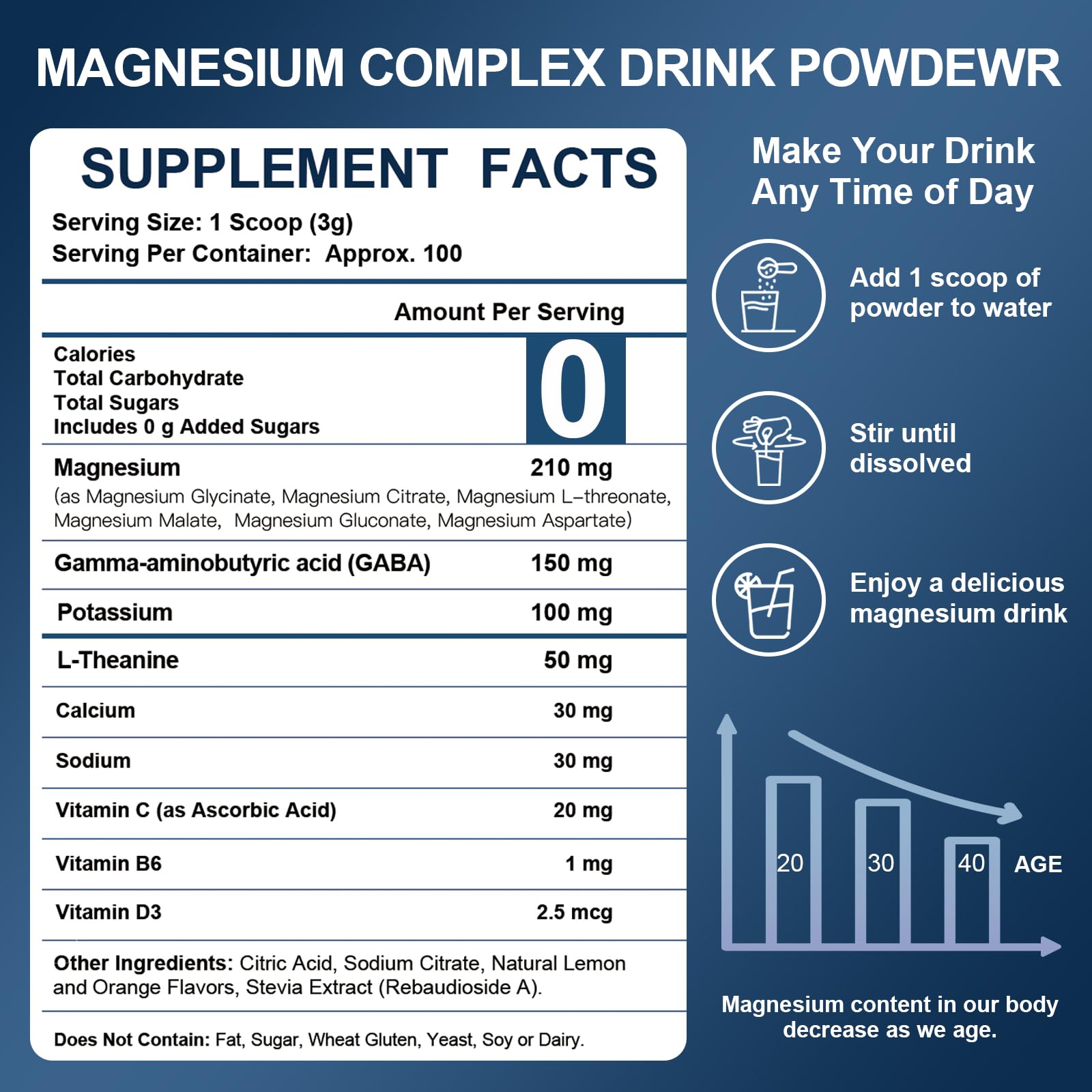 NATURE TARGET Magnesium Powder Supplement with Glycinate, Citrate, Malate, Magnesium Complex with L-Theanine & Vitamin B6 for Muscle, Heart & Brain, Vegan, 10.58 oz (100 Servings), Lemon Orange Flavor NATURE TARGET uk supplements